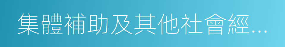 集體補助及其他社會經濟組織的同義詞