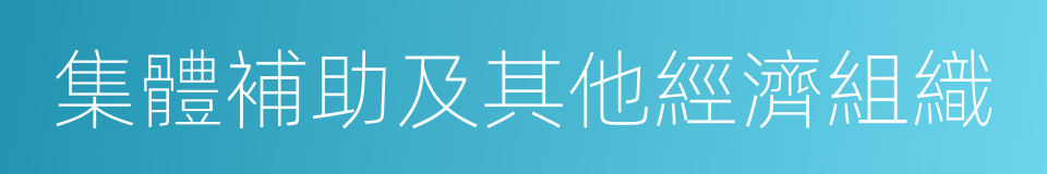 集體補助及其他經濟組織的同義詞