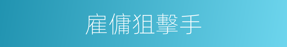 雇傭狙擊手的同義詞