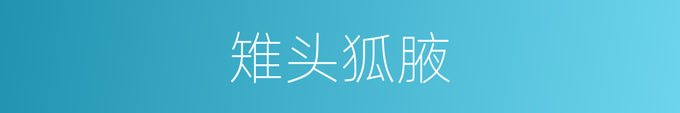雉头狐腋的意思