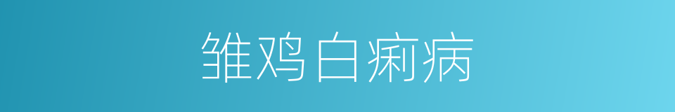 雏鸡白痢病的同义词