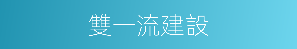 雙一流建設的同義詞