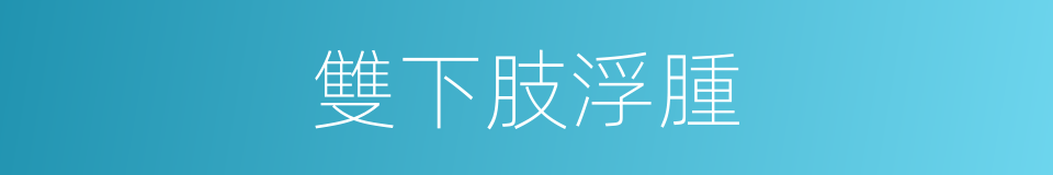雙下肢浮腫的同義詞