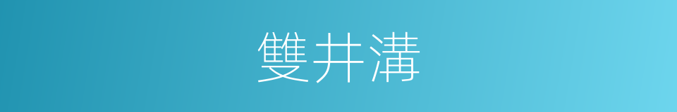 雙井溝的同義詞