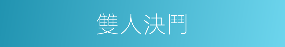 雙人決鬥的同義詞