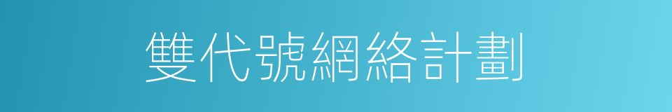 雙代號網絡計劃的同義詞