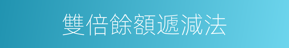 雙倍餘額遞減法的同義詞