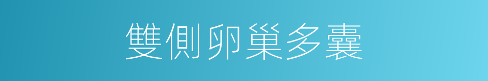 雙側卵巢多囊的同義詞
