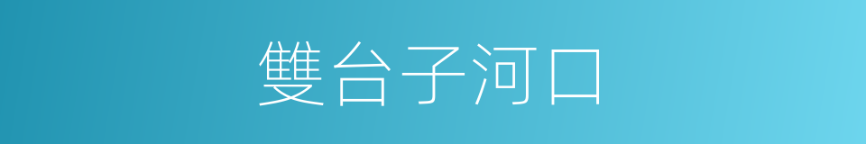 雙台子河口的同義詞