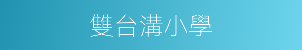 雙台溝小學的同義詞