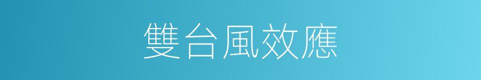 雙台風效應的同義詞