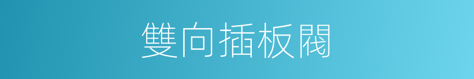 雙向插板閥的同義詞