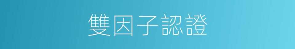 雙因子認證的同義詞