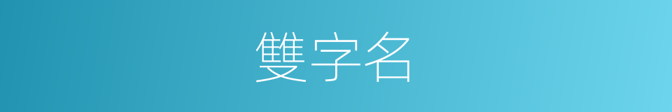 雙字名的同義詞