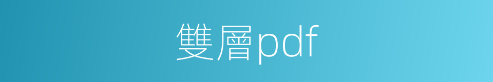 雙層pdf的同義詞