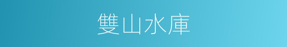 雙山水庫的同義詞