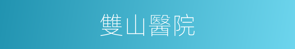 雙山醫院的同義詞