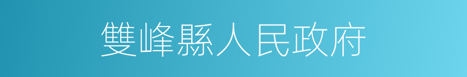 雙峰縣人民政府的同義詞