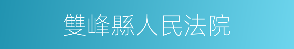 雙峰縣人民法院的同義詞