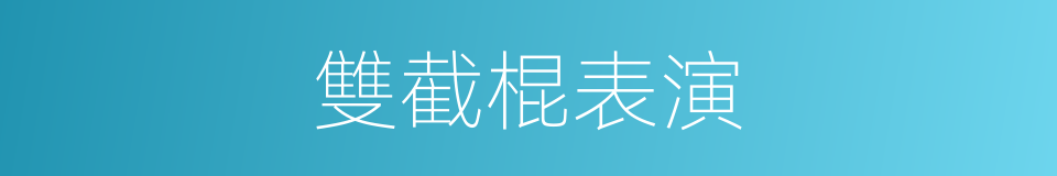 雙截棍表演的同義詞