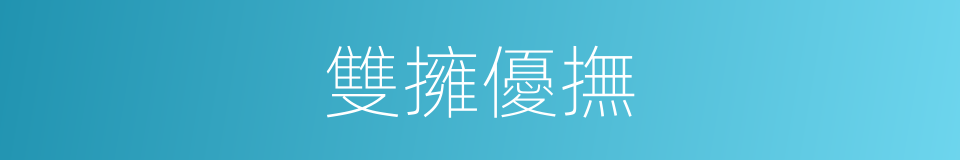 雙擁優撫的同義詞