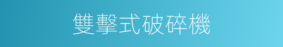 雙擊式破碎機的同義詞