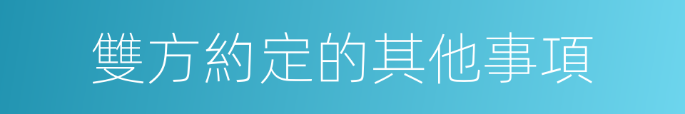 雙方約定的其他事項的同義詞