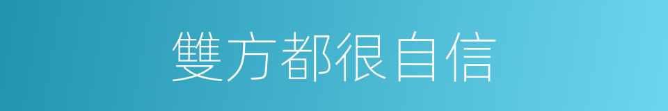 雙方都很自信的同義詞