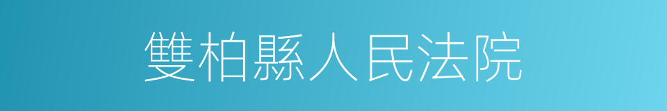 雙柏縣人民法院的同義詞