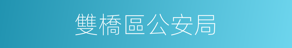 雙橋區公安局的同義詞