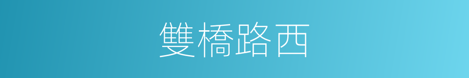雙橋路西的同義詞
