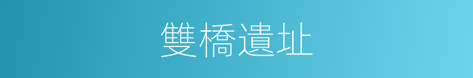 雙橋遺址的同義詞