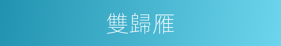 雙歸雁的同義詞