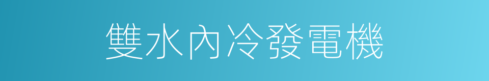 雙水內冷發電機的同義詞