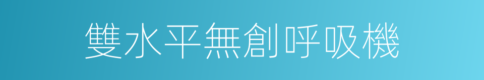 雙水平無創呼吸機的同義詞