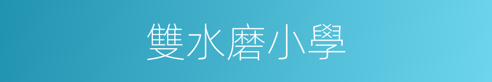 雙水磨小學的同義詞