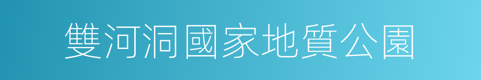 雙河洞國家地質公園的同義詞