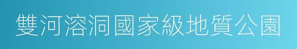 雙河溶洞國家級地質公園的同義詞