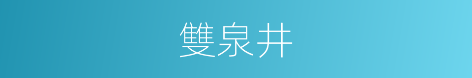 雙泉井的同義詞