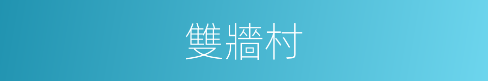 雙牆村的同義詞