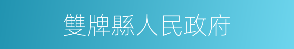 雙牌縣人民政府的同義詞