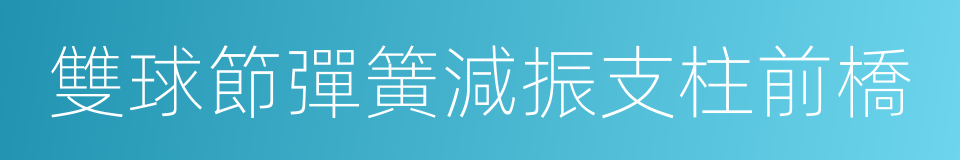 雙球節彈簧減振支柱前橋的同義詞