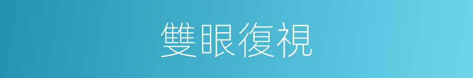 雙眼復視的同義詞