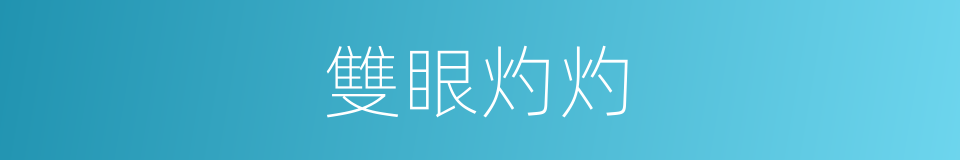 雙眼灼灼的意思