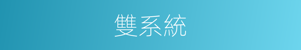 雙系統的同義詞