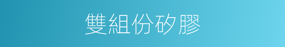 雙組份矽膠的同義詞