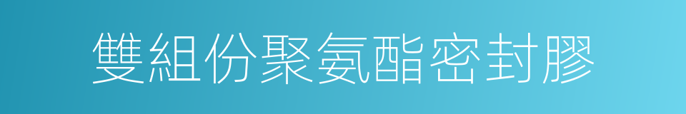 雙組份聚氨酯密封膠的同義詞