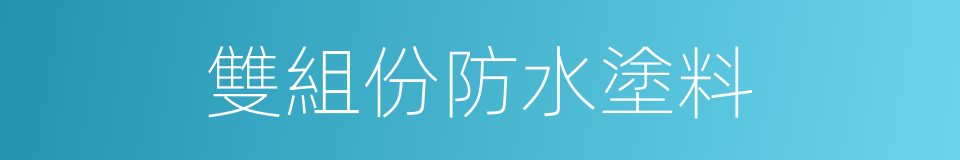 雙組份防水塗料的同義詞