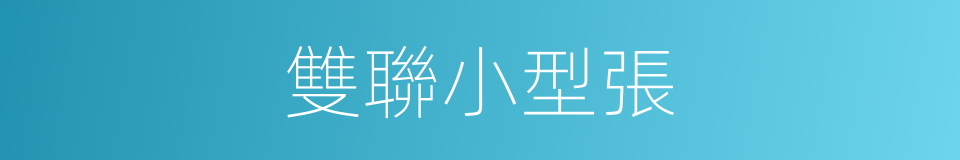 雙聯小型張的同義詞