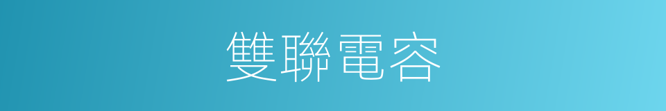 雙聯電容的同義詞